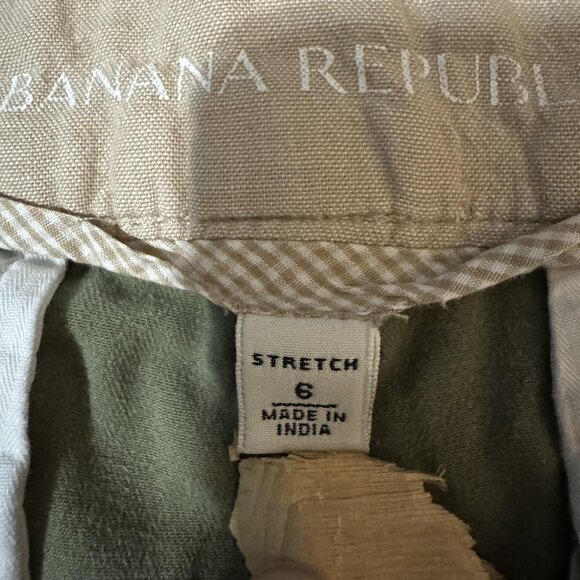 Banana Republic Shorts Womens 6 Olive Green Weekend Short Chino Stretch Cuffed - Picture 3 of 10